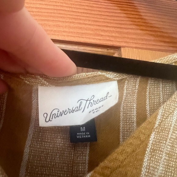 Universal Thread Mustard Yellow Midi Dress with White Stripes - Picture 5 of 6